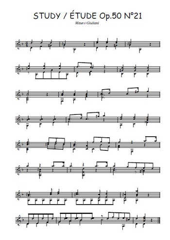 Op.50 Etude N°21 Partitions gratuites